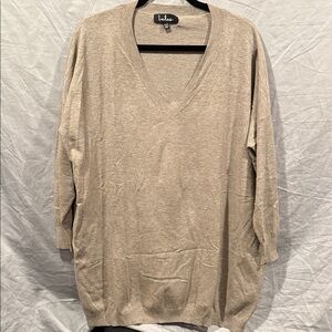 Lulu's Taupe V-Neck Sweater
